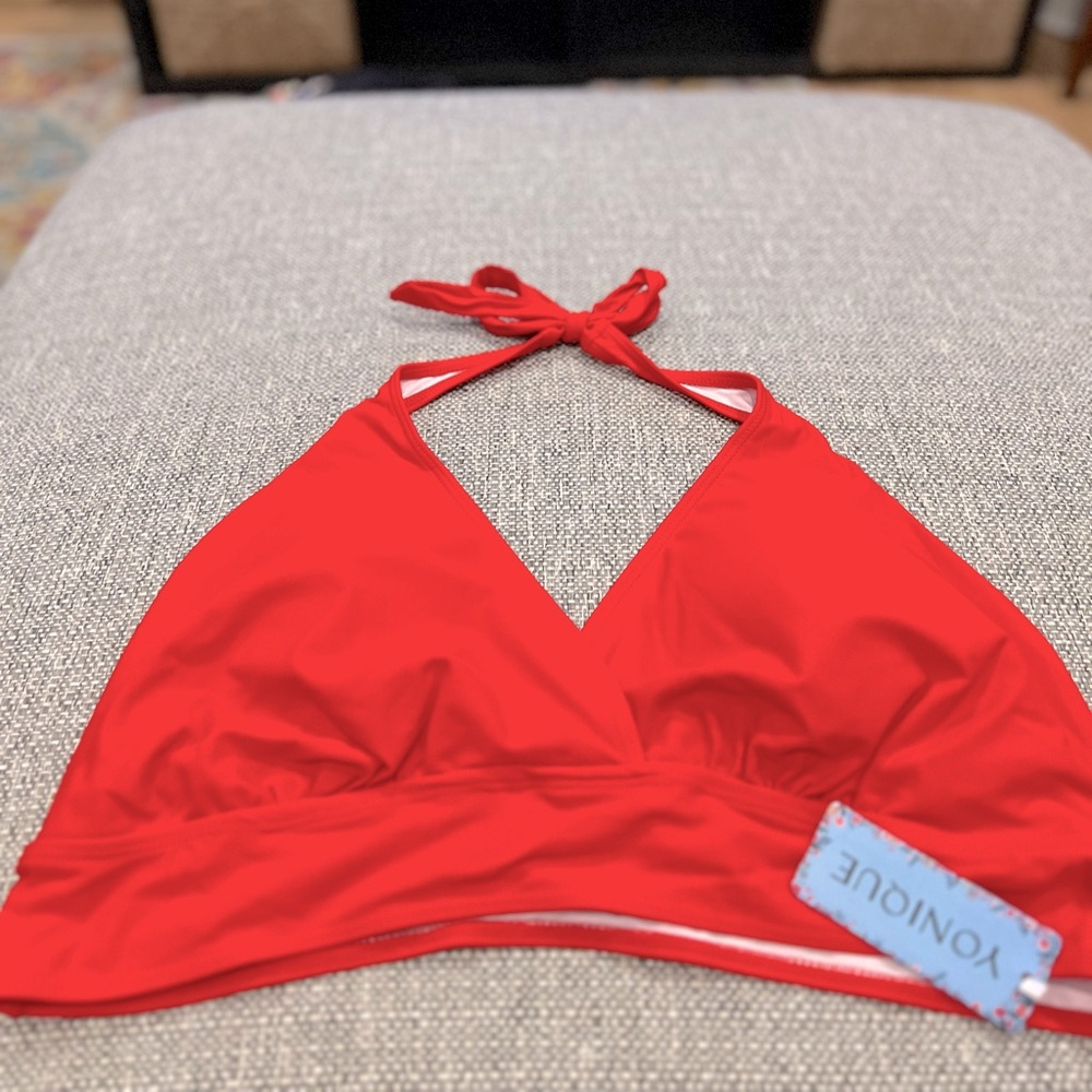BNWT red halter 20W bikini top